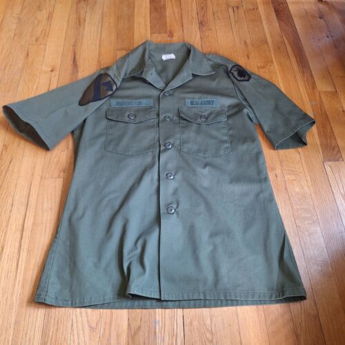 Vintage Armee Militär Utility Shirt Herren 16,5 x 32 8405-00-615-0237 OG-507