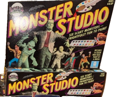 1991 Universal Studios Monsters Paint Set Monster Studio w/ 6 Figs NEW OLD STOCK