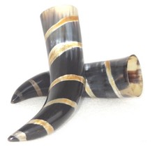 Christmas Pair of Natural Real beer ale Viking Drinking Horn for boyfriend gift