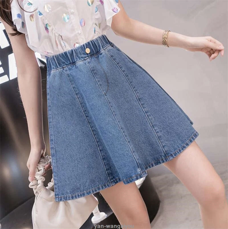 Plus size top jean skater skirt