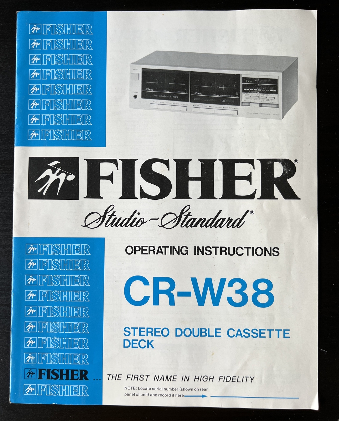 Fisher CR-W38 Stereo Double Cassette Deck Operating Manual Instructions Vintage
