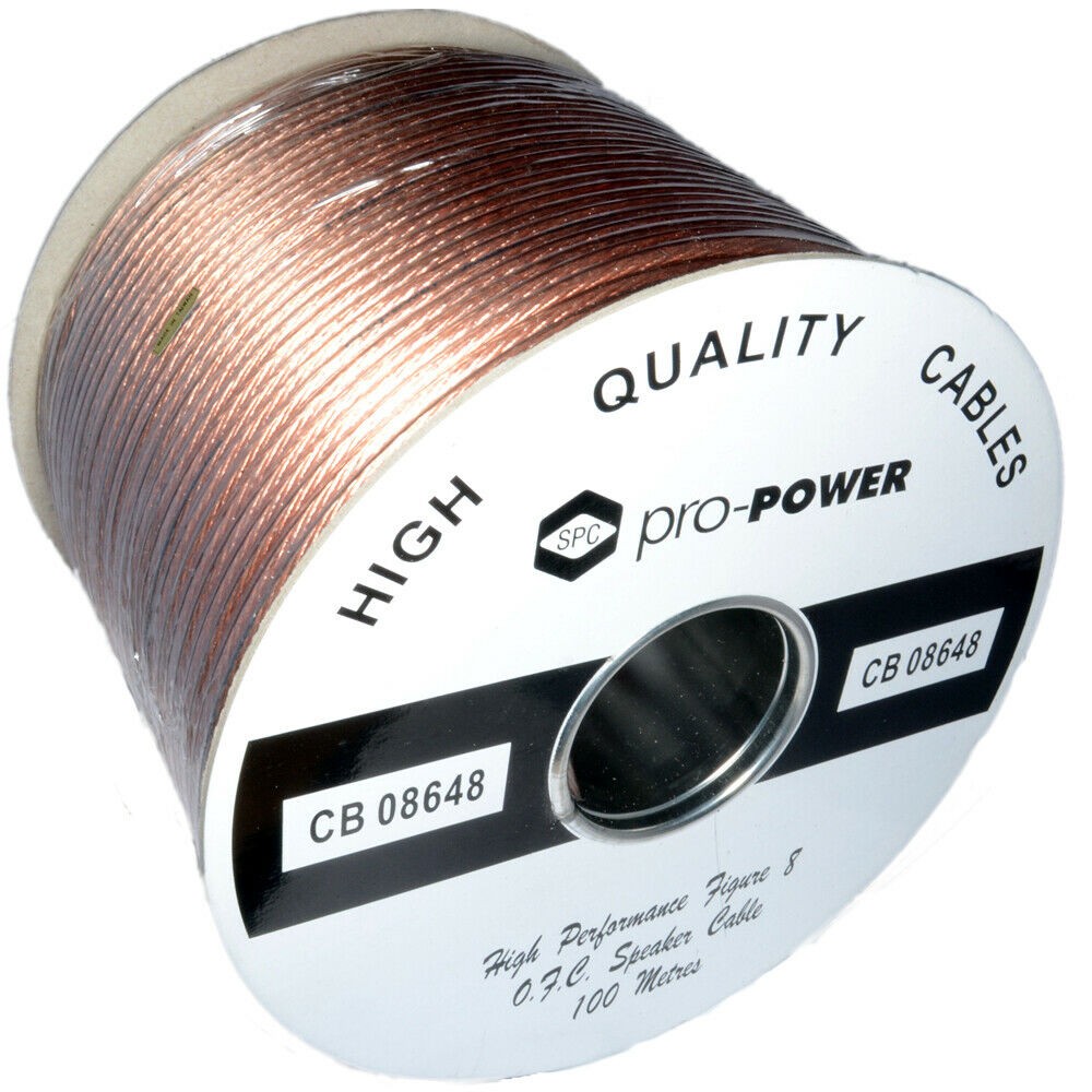 100m High Quality Flexible Two Core OFC 196 Strand Speaker Cable Reel [006656]