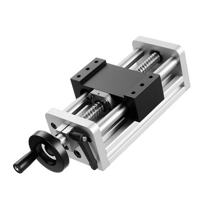 100mm Ball Screw Linear Stage Actuator, C7 Precision, Dual Axis, Handwheel