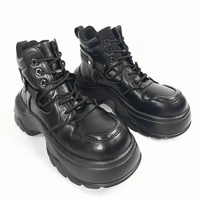  Men High-top Muffin Platform Ankle Boots Outdoor Motorcycle Shoes Soft Sneakers