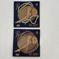 VTG Rosealea Roll Garters on Card Lot of 2 Elastic Striped Hosiery Stocking