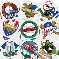 144 Pieces Baseball Temporary Tattoos Baseball Softball Sport Themed Waterproof 
