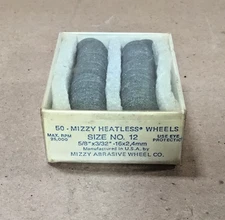 50 Mizzy Gray Abrasive Heatless Wheels No. 12 - 5/8” X 3/32” (16mm X 2.4mm)