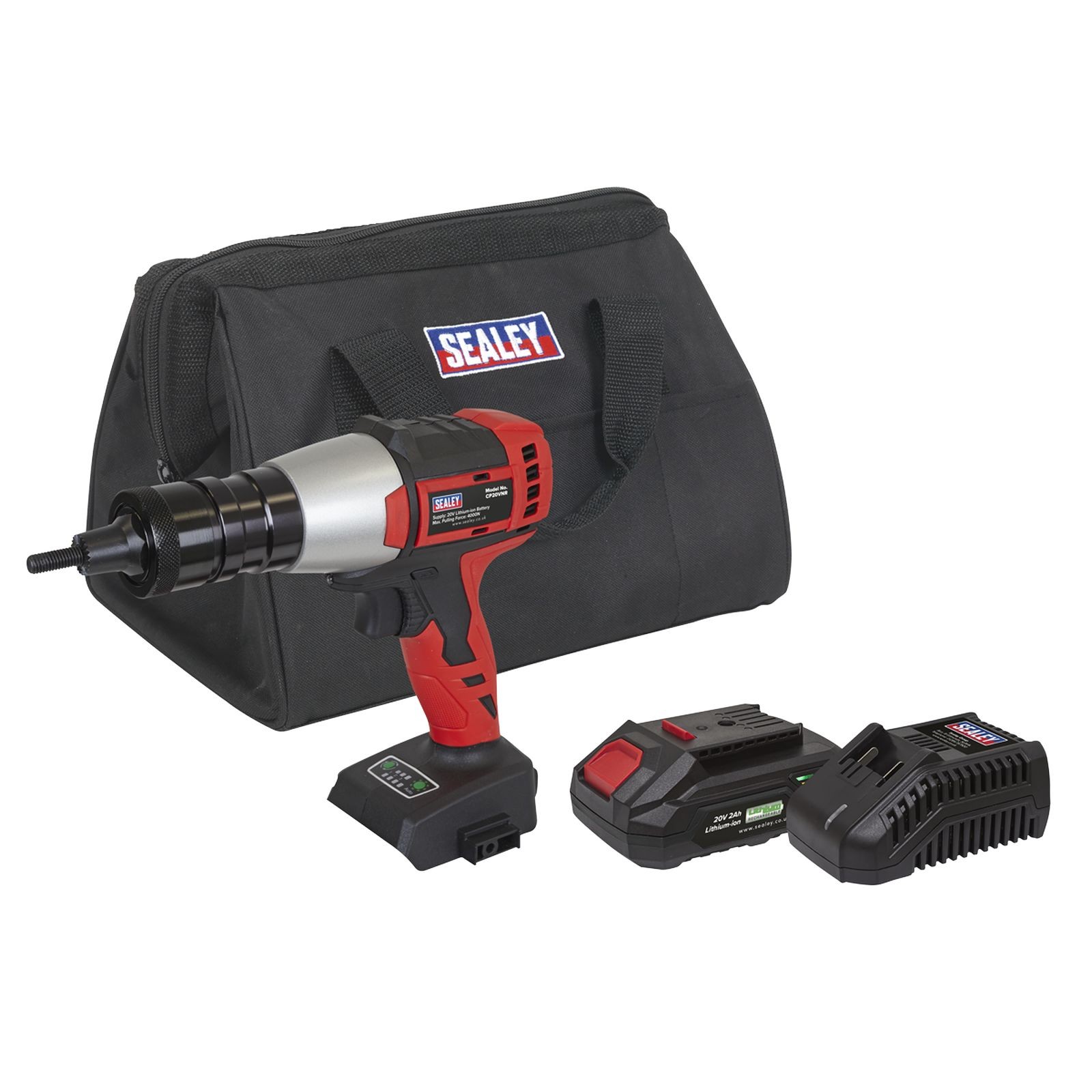 Sealey Brushless Cordless Nut Riveter 20V 2Ah SV20 Series - CP20VNRKIT1