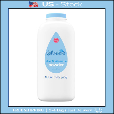 Johnson's Baby Powder, Naturally Derived Cornstarch with Aloe & Vitamin E 15 Oz