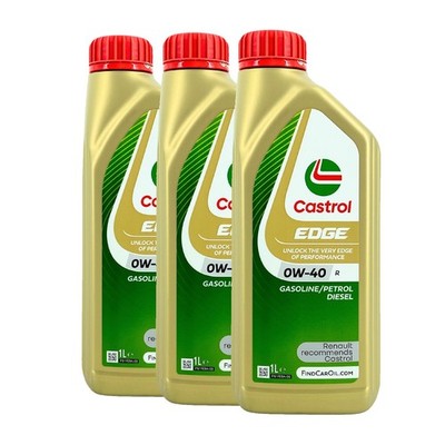 CASTROL Edge 0W-40 R Motoröl, Renault RN 17RSA, 3x1 Liter