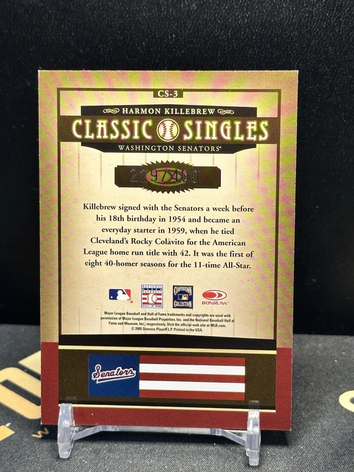 Donruss Classics Classic Singles 2005/400 Harmon Killebrew #CS-3 HOF Foto 2 de 2
