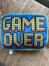 New FAO Schwarz Retro Pixel Arcade Game Over Plush 10in Pillow Gamer NWT Kids