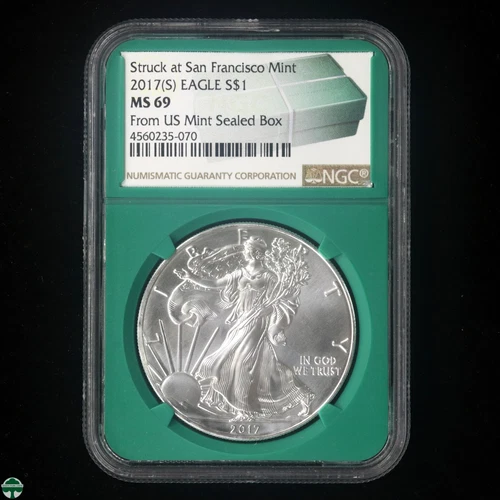 2017(S) American Silver Eagle NGC MS 69 - San Francisco From US Mint Sealed Box