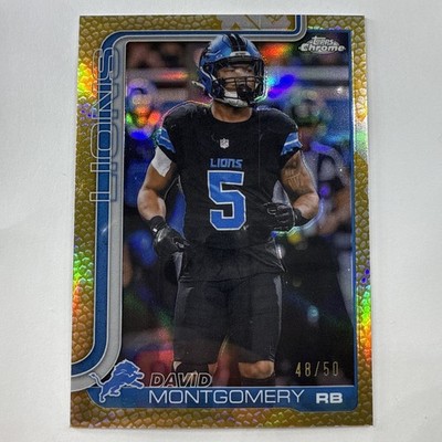 2025 Topps Chrome Football - David Montgomery Pig Skin Gold /50 #103 Lions