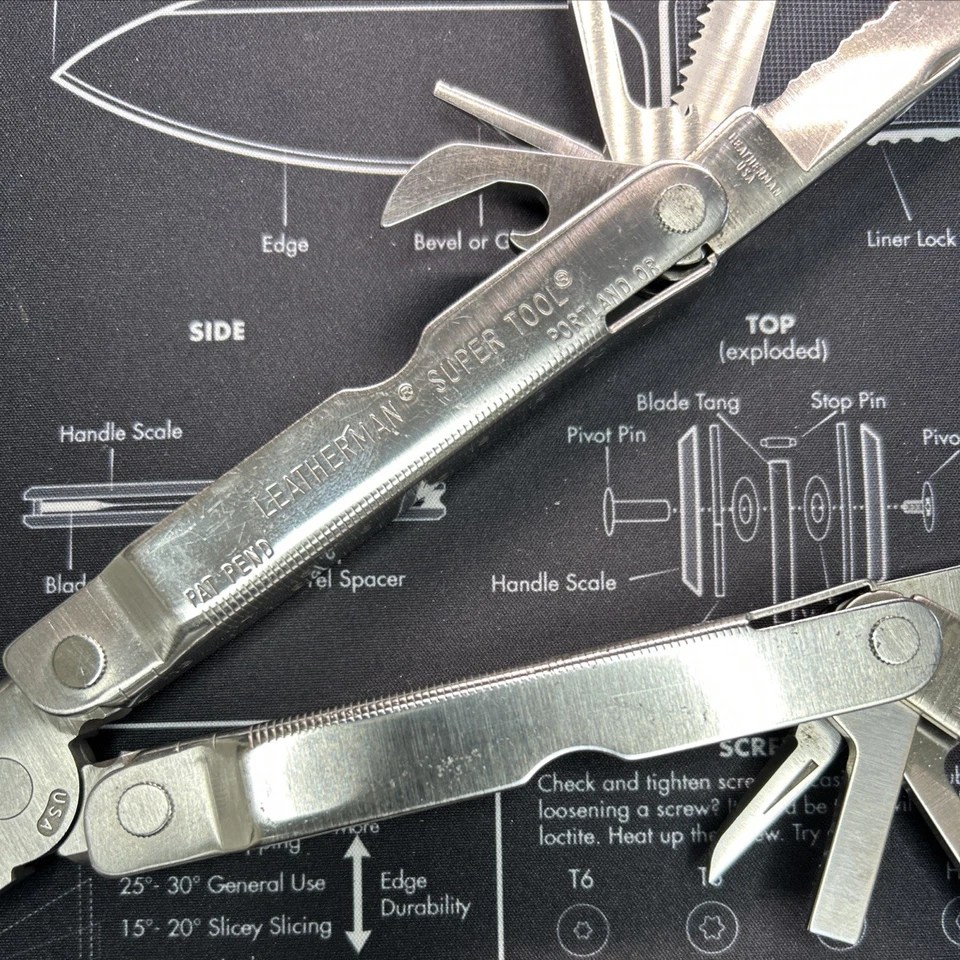 Leatherman Super Tool Pat. Pendente Portland OU EUA Vintage 0697 USADO Apenas Ferramenta - Imagem 3 de 4