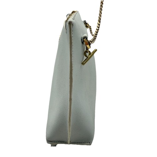 Ted Baker white pebbled gold circle chain Crossbody/ Clutch Bag - Picture 3 of 12