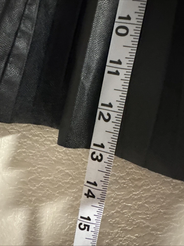 Falda para niñas talla 6 imitación cuero plisada regreso a la escuela otoño academia Foto 4 de 4