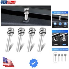 4 PCS Car Door Lock Knobs, Inner Door Lock Pull Pin Cover, Aluminum Alloy Dec...