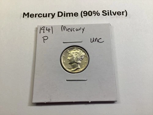 1941 Mercury 90% Silver Dime in Uncirculated Condition 121925 26a
