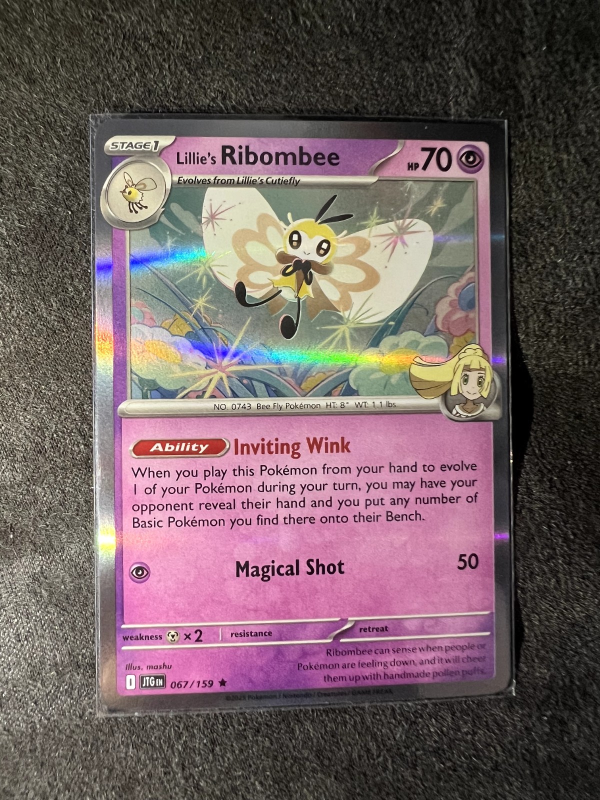 Pokémon TCG Journey Together Lillie's Ribombee Holo 067/159 NM