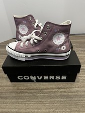 Kids Converse All Star Hi Top Sneakers With Flower Size 3.5 Brand New