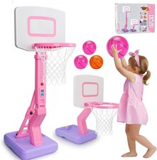 Basketball Hoop and Stand for Kids Adjustable Height 2'3"-4'7" with Basketballs