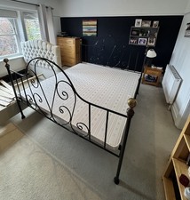 Super King Size Double Bed Frame, Metal (antique iron effect), collection only.