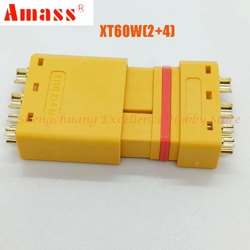 AMASS XT60W(2+4) 防水 XT60 (2+4) 连接器插头 适用于遥控电池充电器 汽车 - 第 2/16 张图片