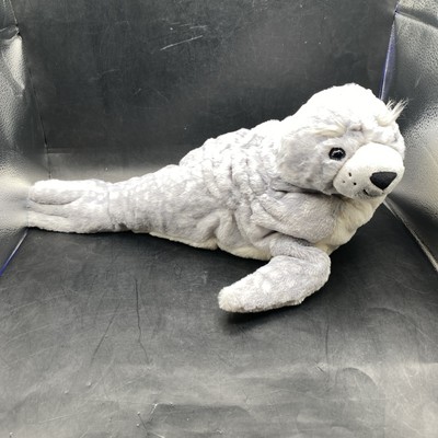 Steiff Soft Cuddly Friends Aila Seal Ice Blue 19  Plush Figure 063916 Button Tag