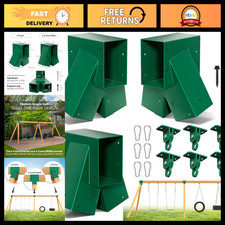 3-Pack A-Frame Swing Set Bracket Kit, 6 Hangers, Durable Playground Accessories