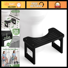 Compact Bamboo Squatting Potty Stool - Anti-Slip Toilet Step Stool for Adults 6.