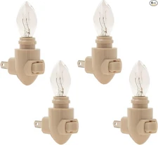 Plug in Night Light Module Includes 4 Watt Bulb, Ivory Plastic, Great for Mak