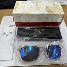 New Maui Jim Kawika Polarized Sunglasses B257-05CR Crystal/Blue Hawaii Glass