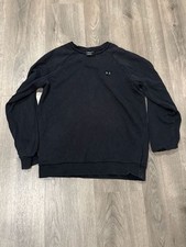 Under Armour Sweatshirt Women Medium Black Pullover Fleece Casual Logo