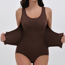 Bodysuit Shapewear With Zipper Belt Women Tummy Control Waist Slim Corset