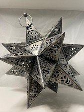 Stunning Hanging Silver Tin Star Lantern  from Mexico