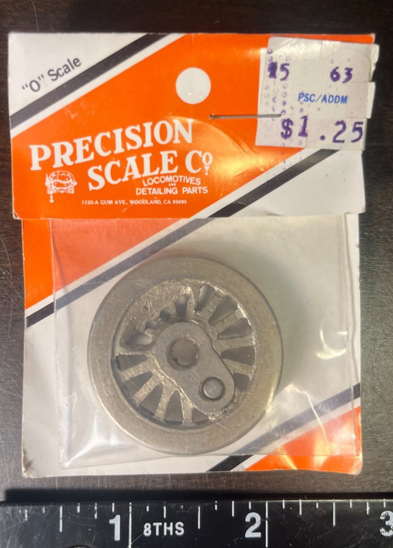 Precision Scale Company #15 O Scale 2-Rail Spoked 63" Driver Wheel Detail Part