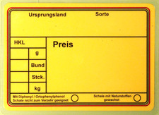 10 Preisschilder, laminiert, Obst und Gemüse DIN A6 (155x111mm) gelb