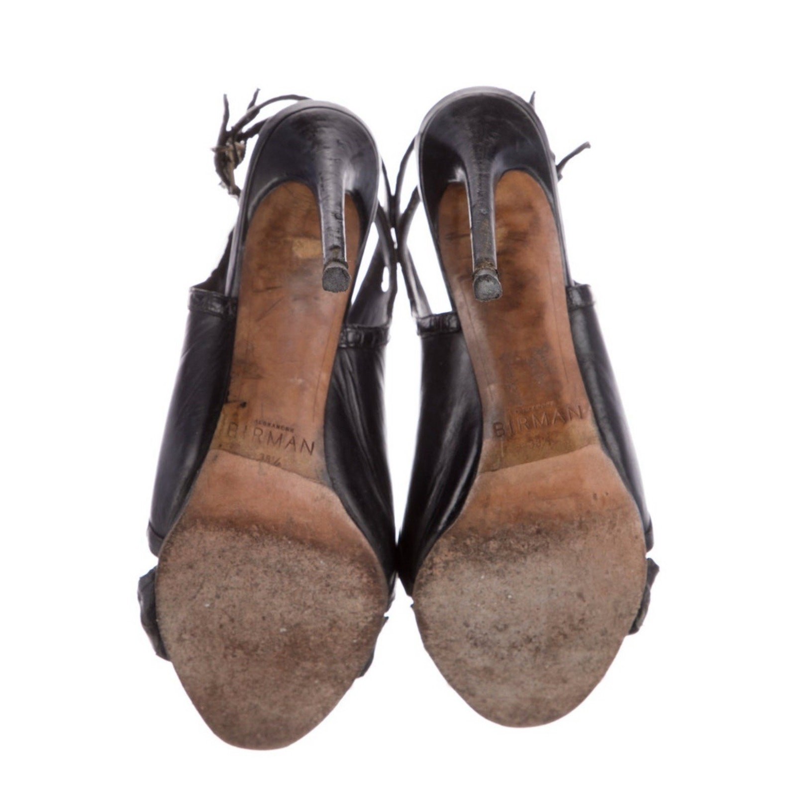 Alexandre Birman Black Leather Python Textured Pe… - image 5