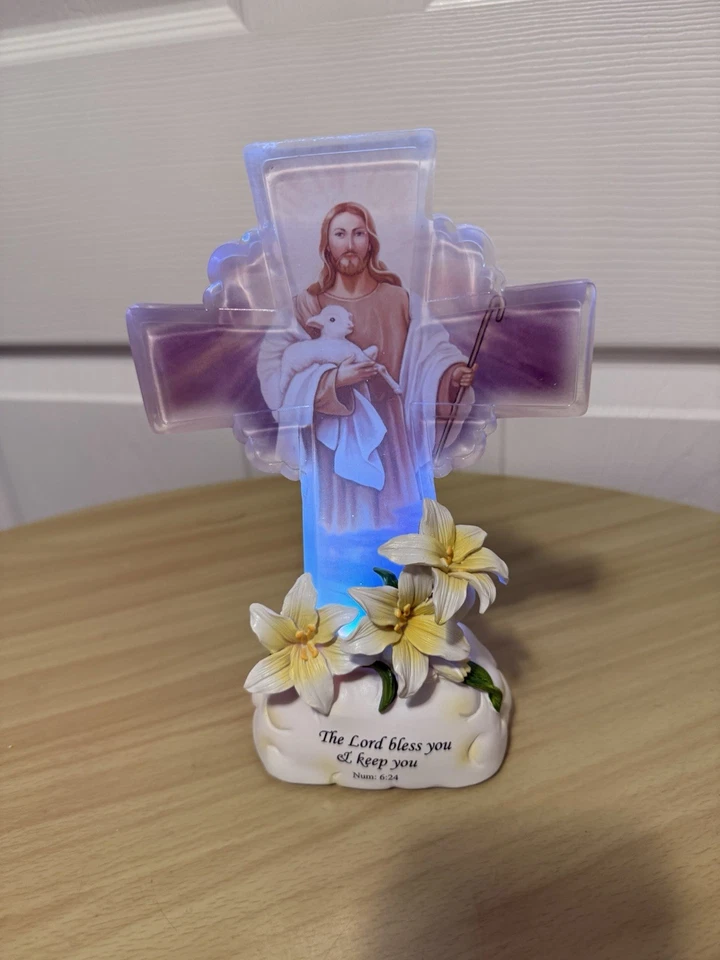 NEW Jesus Cross" The Lord Bless You & Keep You" With Light 2 AAA batteries - Image 4 of 4