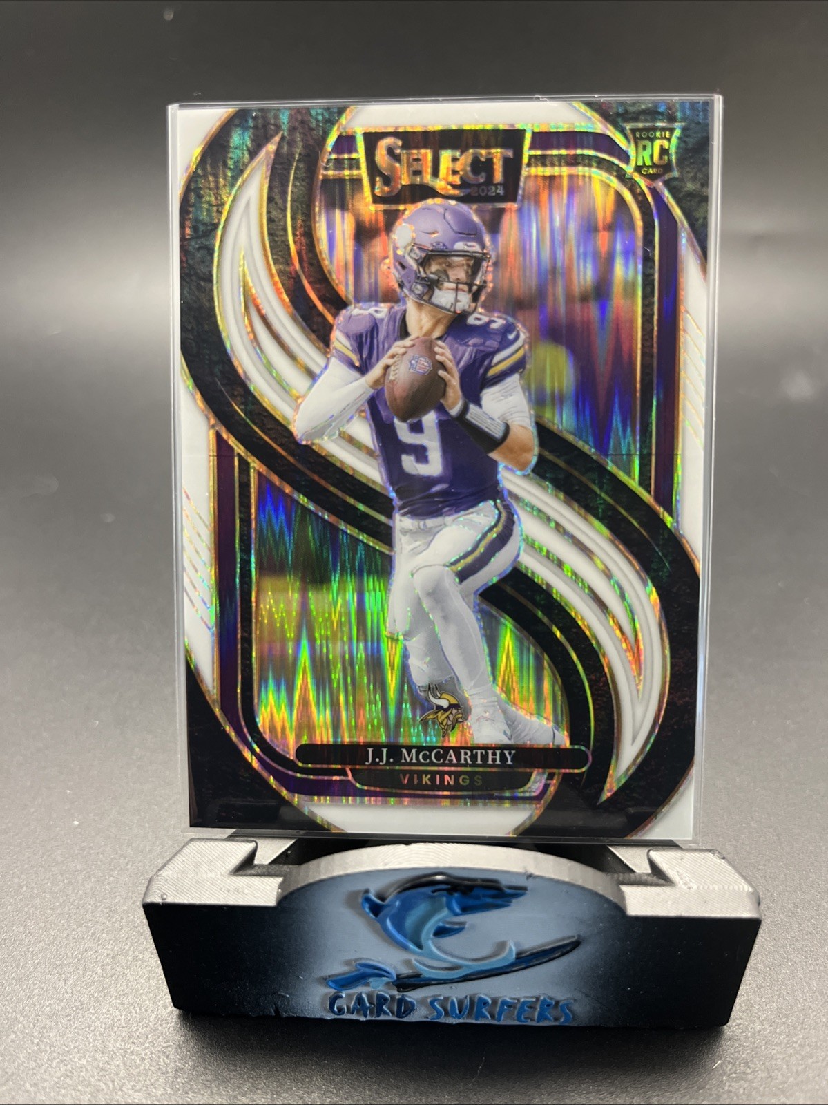 2024 Panini Select - Premier Level J.J. McCarthy #134 White Shock Prizm 039/199