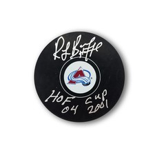 Ray Bourque Autographed Colorado Avalanche Hockey Puck Inscribed 2x