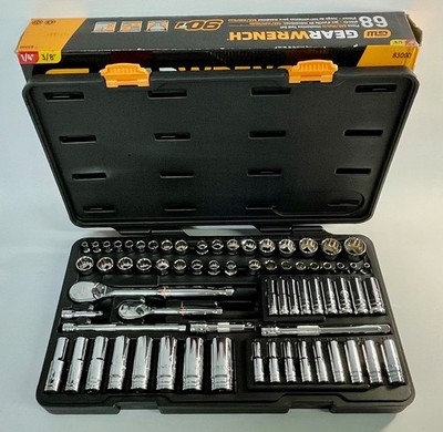 Gearwrench 68pc 1/4 & 3/8dr Socket Wrench Ratchet Set, SAE & Metric 84T #83000