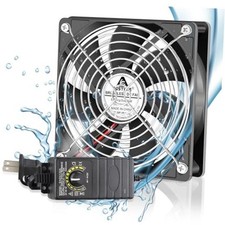 120mm IP67 Waterproof Fan w/Speed Controller 110V 120V AC Powered 12V