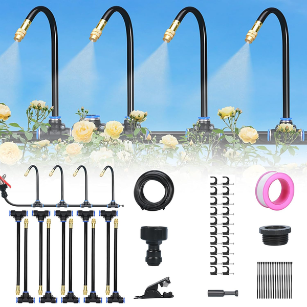 BewäSserungssystem Garten Set, 360° Automatische BewäSserung, Curved GartenbewäS-image