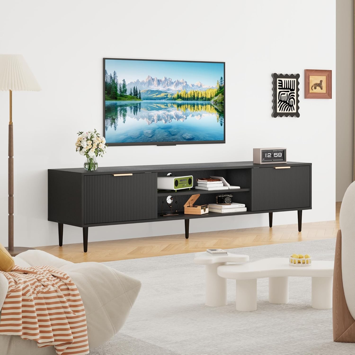 For 75 Inch Tvs &ndash; Wooden Entertainment Center