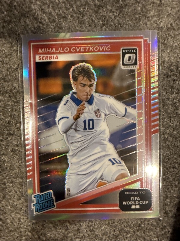 2025-26 Panini Donruss Road To World Cup Mihajlo Cvetkovic Holo Optic RC Serbia