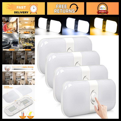 Dimmable 12V LED RV Ceiling Dome Lights - 1700LM, 3 Color Options, 4 Pack