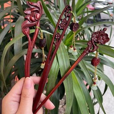 Classic Hair Stick Fairy Tassel Wooden Hairpin Chopstick Chinese Hanfu Clas