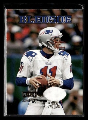 1998 Playoff Momentum SSD Hobby Drew Bledsoe Team Threads Jersey Road UX5771